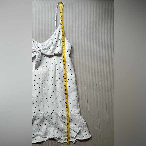 Aqua•tie front spaghetti strap mini dress•medium•rayon blend•black & white stars - Picture 12 of 16
